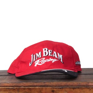 Vintage Y2K Jim Beam Racing Team Nascar Bourbon Whiskey Liquor Alcohol Kentucky Strapback Hat Baseball Cap