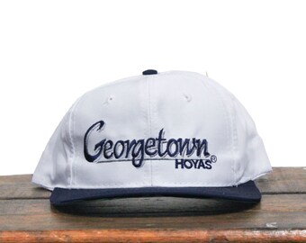 Vintage 90s The Game Georgetown University Hoyas Bulldog Mascot Washington DC NCAA College Sports Snapback Hat Baseball Cap