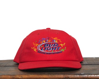 Vintage Bud Light Snapback Hat 80s 90s Budweiser Trucker Cap Beer