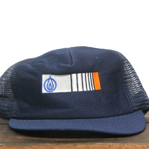Vintage Trucker Hat Snapback Baseball Cap Blue Flame Gas Propane Tank Oil Co Heat Fuel Energy Heating Grill Made In USA