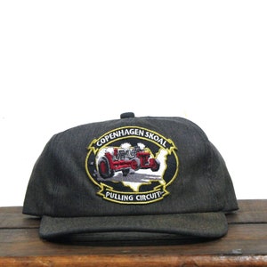 Vintage Distressed Faded Trucker Hat Snapback Baseball Cap Copenhagen Skoal Tractor Pulling Circuit Snuff Chewing Tobacco Dip Made In USA