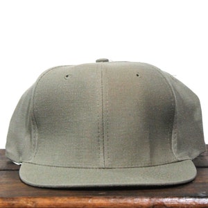 Vintage 90s Blank Washed Out Greenish Tan Sage Trucker Hat Snapback Baseball Cap