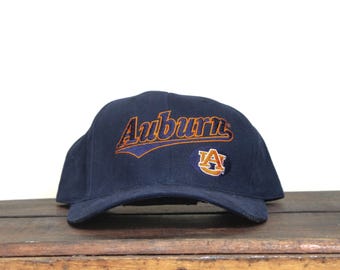 Gorra de béisbol vintage desgastada de los años 90 con diseño de águila de guerra de los Auburn University Tigers, de Alabama Football, de la SEC, con correa trasera ligera de fibra óptica.