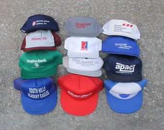 Vintage Trucker Hat Variety Pack One Dozen Random Snapback Baseball Caps Lot Collection Bulk Wholesale Distressed Beater FINAL SALE!