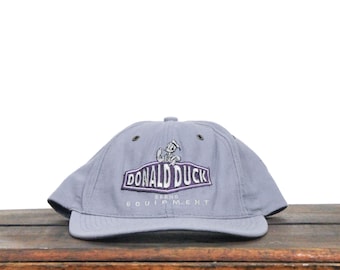 Vintage Donald Duck Brand Equipment Walt Disney Cartoon Character Snapback Hat Baseball Cap Made In USA