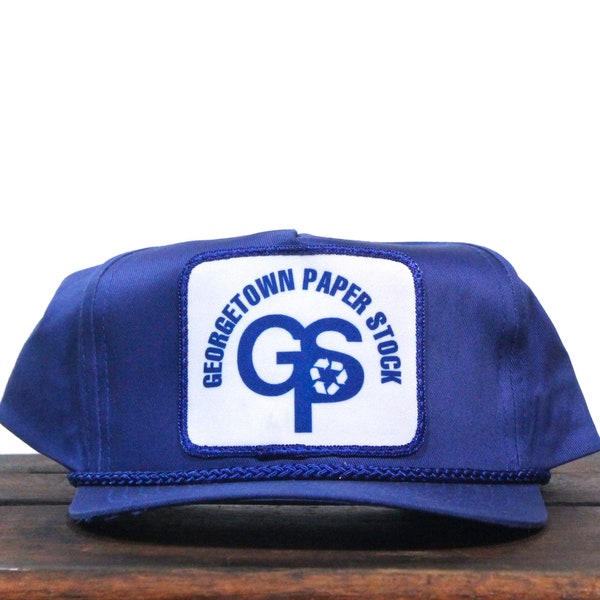 vintage Trucker Hat Snapback Baseball Cap GSP Georgetown Paper Stock Company Bag Cardboard Box Shipping Packaging Carton Patch Recycle
