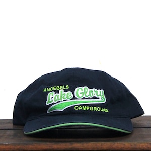 Vintage Knoebels Lake Glory Campground Camping Amusement Pennsylvania Water Park Wood Roller Coaster Unstructured Strapback Hat Baseball Cap