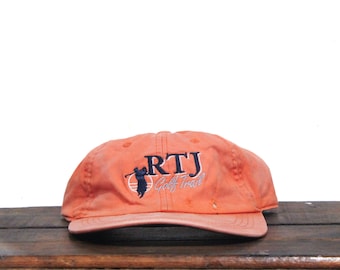 Vintage Distressed Beater 90s RTJ Robert Trent Jones Golf Trail Alabama Golf Course Country Club Dad Hat Strapback Hat Baseball Cap
