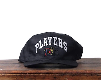 Boné de beisebol vintage dos anos 90 Players Inc., somente para jogadores de verdade, produtos esportivos licenciados, boné com alça e fecho
