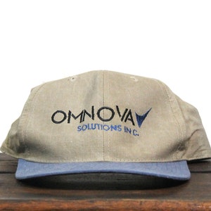 Vintage 90s Washed Out Omnova Solutions Laminates Adhesives Upholstery Films Chemical Company Snapback Hat Baseball Cap
