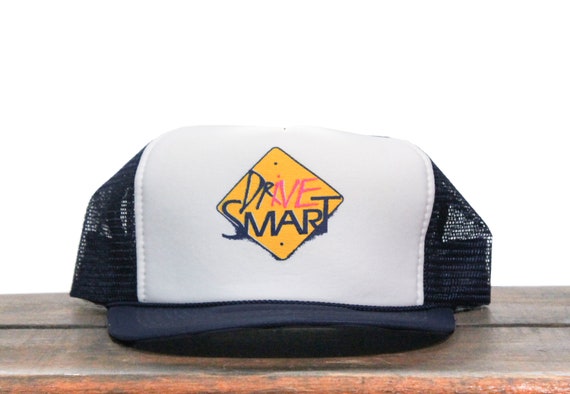 Vintage Trucker Hat Snapback Baseball Drive Smart… - image 1