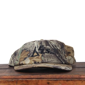 Vintage 90er Jahre ELS Ltdzön 90er Jahre Water Dairy Testing Mossy Oak Camo Camouflage Jagd Strapback Hut Baseballkappe USA Made