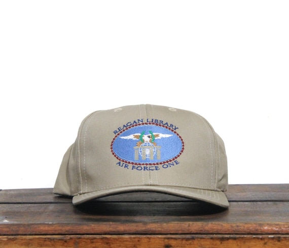 Vintage 90s Raegan Library Air Force One United States of America Flight Plane Pilot Aircraft Museum Strapback Hat Baseball Cap Etsy