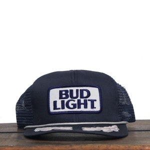 Vintage 80s Bud Light Budweiser Beer Anheuser Busch Snapback Trucker Hat Baseball Cap Patch Made In USA