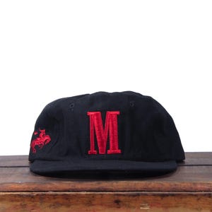 Vintage 90s Marlboro M Cigarettes Tobacco Rodeo Cowboy Unstructured Strapback Hat Baseball Cap