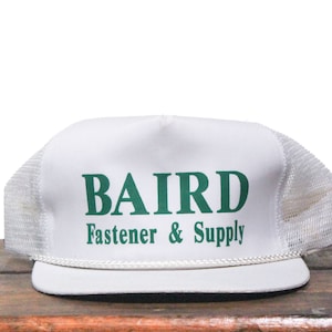 Vintage Snapback Trucker Hat Baseball Cap Baird Fastener & Supply Nails Hardware Tools Construction