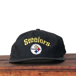Vintage 90s Distressed Beater Pittsburgh Steelers Football NFL Pennsylvania Snapback Hat Baseball Cap
