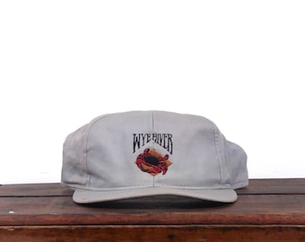 Vintage Distressed Trashed 90s Snapback Hat Baseball Cap Wye River Crabs MD Maryland Crabbing