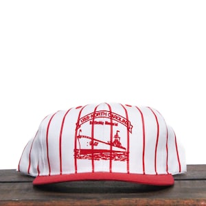 Vintage Pinstripe USS North Carolina BB 55 Class Battleship Memorial Military Navy Ship WWII Veteran Trucker Hat Snapback Baseball Cap