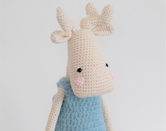 Crochet Moose Amigurumi Pattern, DIY Craft (PDF)
