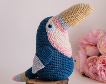 Amigurumi Crochet Toucan Bird PATTERN ONLY Pdf Download Stuffed Animal Toy