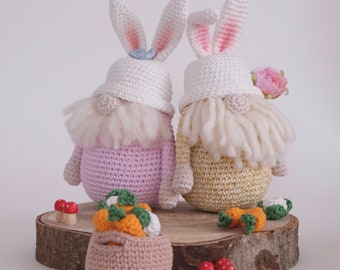 Crochet Amigurumi Easter Gnome PATTERN ONLY PDF Tutorial stuffed toy decoration