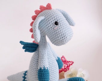 Amigurumi PATTERN PDF Download Alfie the Dragon. Crochet Stuffed Toy Animal