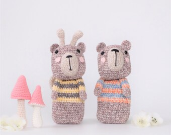 Amigurumi Bee a Bear PATTERN. Crochet Bear Pattern. Crochet Plush Pattern. Chenille Bee.