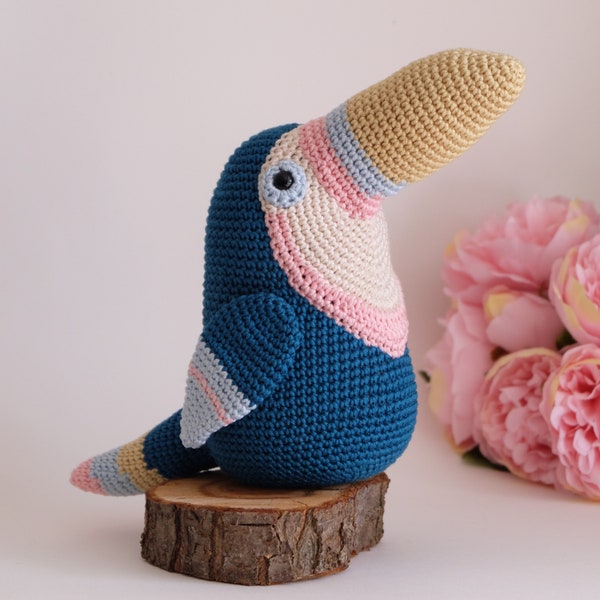 Amigurumi Crochet Toucan Bird PATTERN ONLY Pdf Download Stuffed Animal Toy