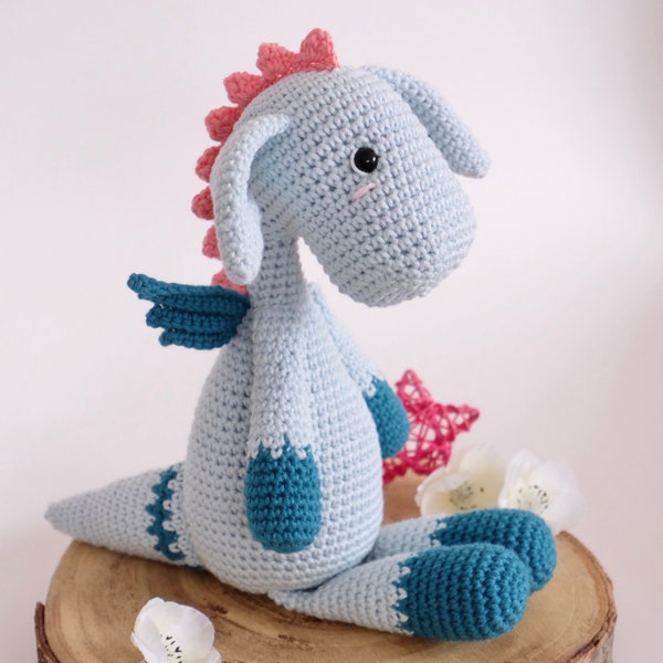 Amigurumi PATTERN PDF Download Alfie the Dragon. Crochet Stuffed Toy Animal