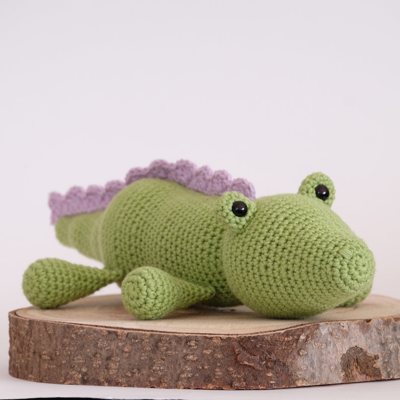 Crochet Amigurumi Crocodile PATTERN ONLY PDF Download Childrens Gift Stuffed Animal Toy image 3