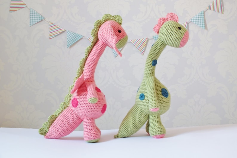 Crochet Dragon and Dinosaur Amigurumi PATTERN ONLY PDF Instant Download Cute Childrens Gift Toy Stuffed Animal image 4