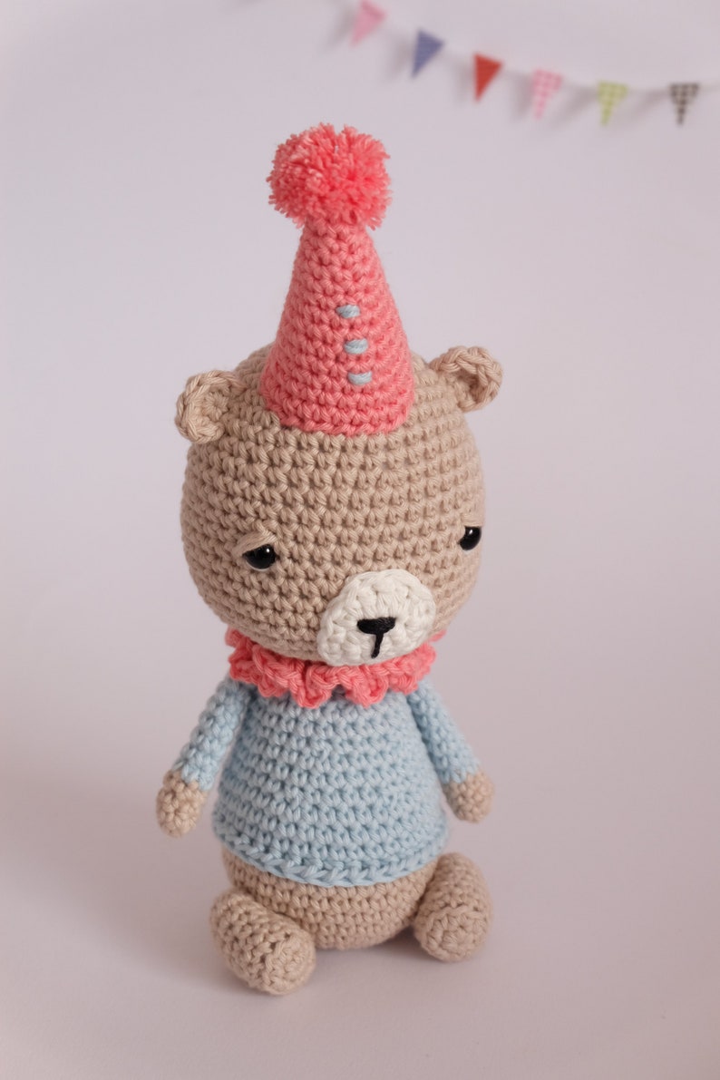 Crochet Amigurumi Pete the Bear Stuffed Animal PATTERN ONLY PDF Download Toy image 4