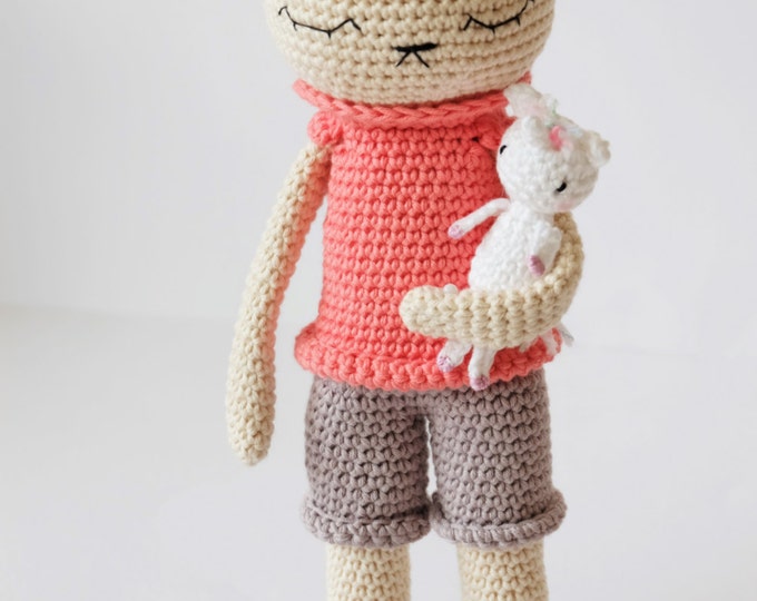 Crochet Amigurumi Cat Stuffed Toy Ready to Ship Plush Animal Etsy