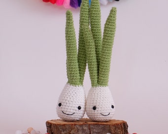 Häkelanleitung Amigurumi Frühlingszwiebel Gemüse Häkelanleitungen
