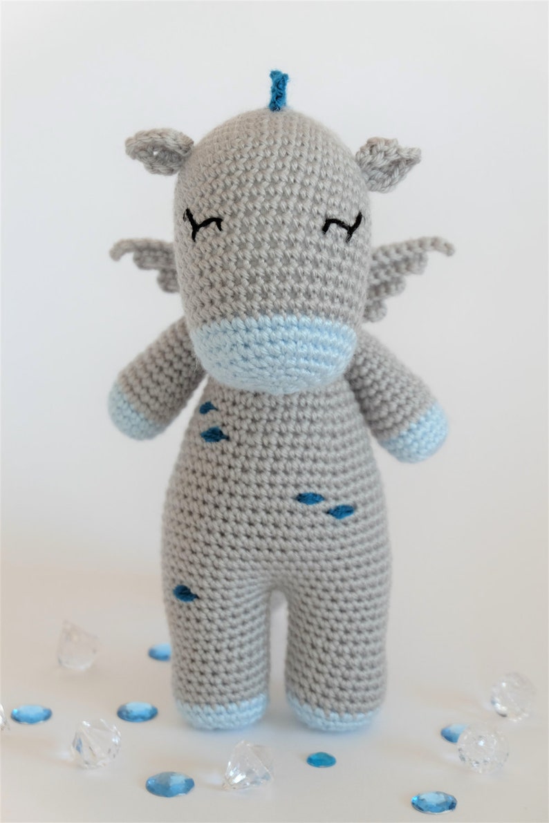 Crochet Amigurumi Button the Dragon Stuffed Animal PDF PATTERN ONLY Toy image 7