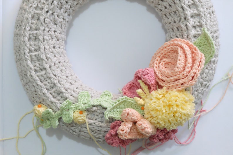 Easter Spring Crochet Wreath Pattern PDF Download Flowers - Etsy