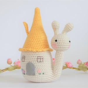 Crochet Snail Amigurumi Saffy the Snail PATTERN ONLY PDF download Soft toy Diy Plush Snail House