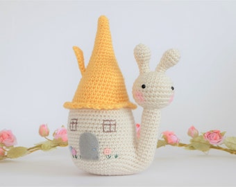 Crochet Snail Amigurumi Pattern, Saffy Snail House (PDF Download)