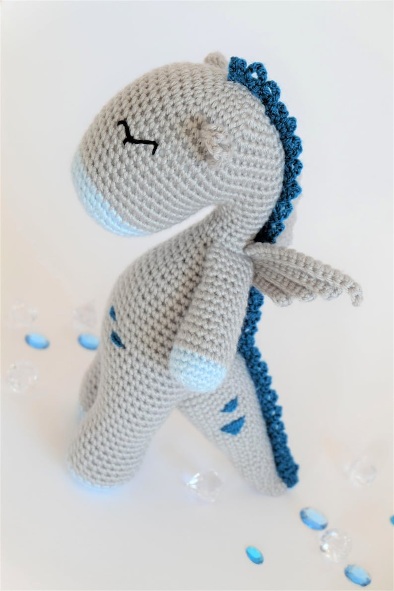 Crochet Amigurumi Button the Dragon Stuffed Animal PDF PATTERN ONLY Toy image 5