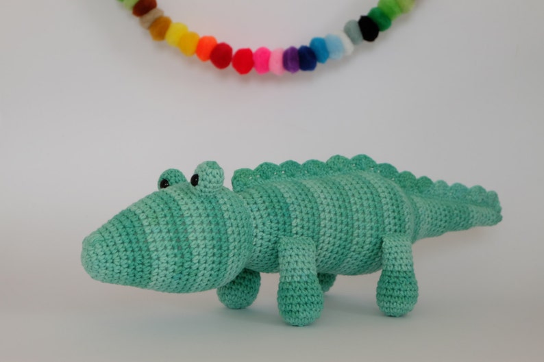 Crochet Amigurumi Crocodile PATTERN ONLY PDF Download Childrens Gift Stuffed Animal Toy image 7
