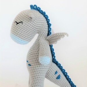 Crochet Amigurumi Button the Dragon Stuffed Animal PDF PATTERN ONLY Toy image 4