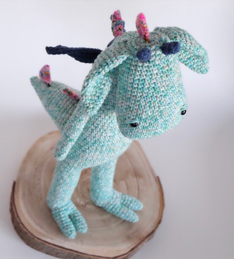 Crochet Amigurumi Dragon PATTERN ONLY PDF Download Stuffed Animal Diy Tutorial image 5