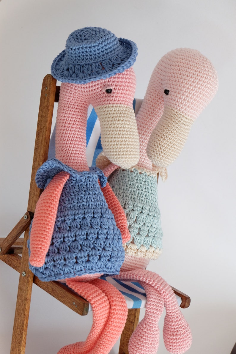 Crochet Amigurumi Flamingo PATTERN ONLY PDF download Stuffed Toy Bird image 1