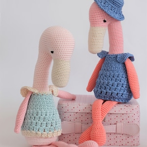 Crochet Amigurumi Flamingo PATTERN ONLY PDF download Stuffed Toy Bird image 2