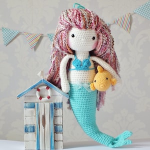 Crochet Amigurumi Mermaid PATTERN ONLY PDF Instant Download Mermaid Doll Cute Childrens Gift Includes Fish Pattern