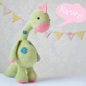 Crochet Dragon and Dinosaur Amigurumi PATTERN ONLY PDF Instant Download Cute Childrens Gift Toy Stuffed Animal image 2