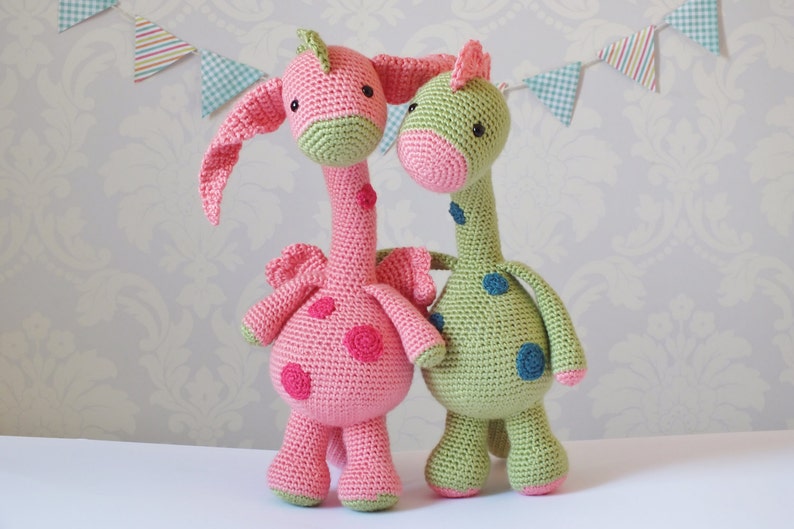 Crochet Dragon and Dinosaur Amigurumi PATTERN ONLY PDF Instant Download Cute Childrens Gift Toy Stuffed Animal image 5