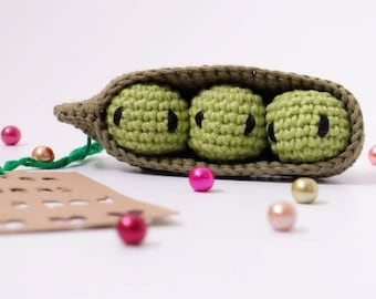 Three Peas in a pod Crochet Amigurumi PATTERN ONLY