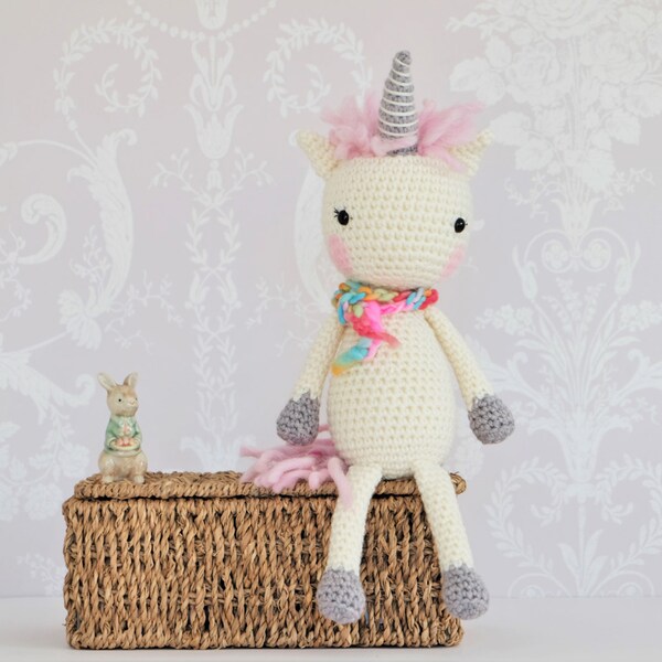 Crochet Amigurumi Unicorn PATTERN ONLY Instant Download Childrens Gift Stuffed Animal Soft Toy